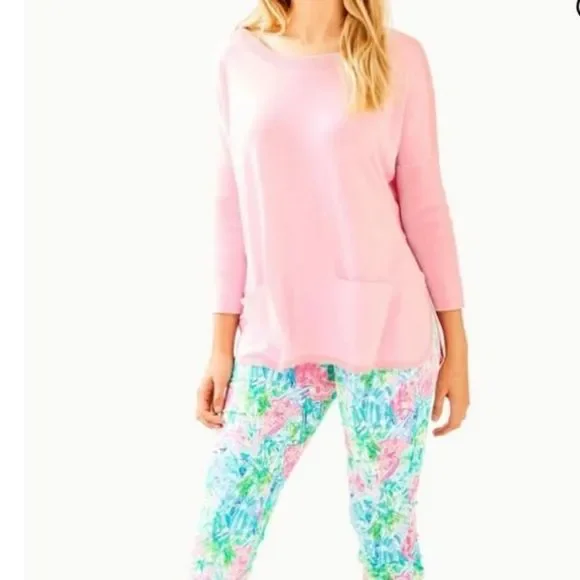 NWT’s Pink Cool knit Lily Pulitzer long sleeve top Cobo Sweater size XS - Picture 1 of 8